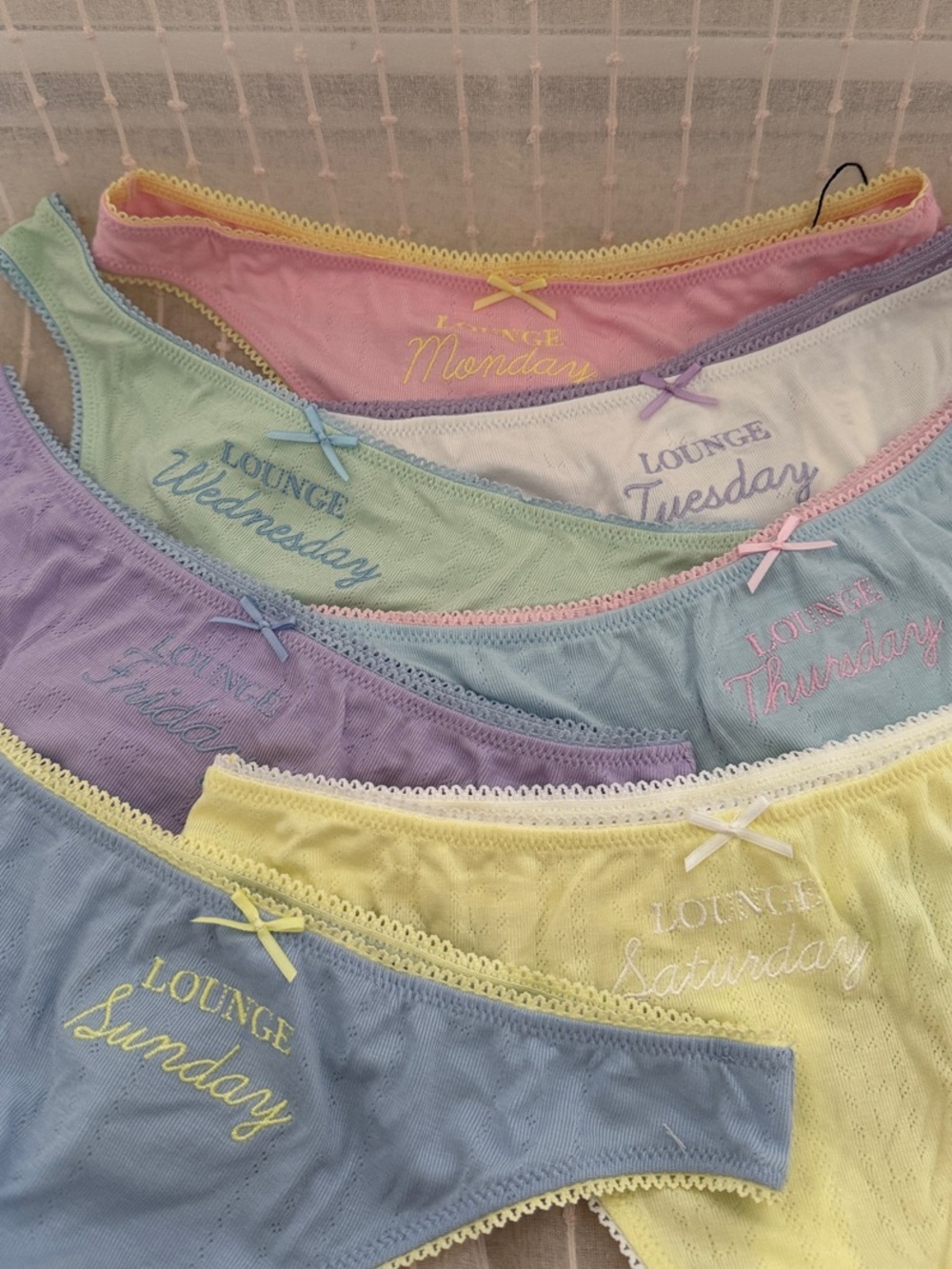 Pastel Weekday Lace-Trim Bikini Panties - Multi Pastel